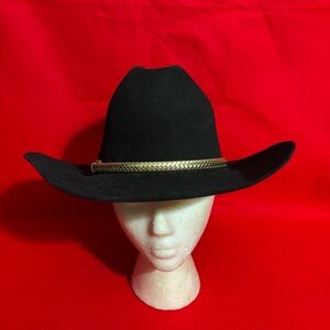 John B. Stetson 4X Beaver Black Western Cowboy Hat with Gold Band
